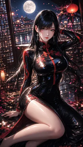 月夜とバラに包まれた夜の令嬢 thumbnail