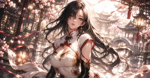 桜舞う寺院の麗人 thumbnail