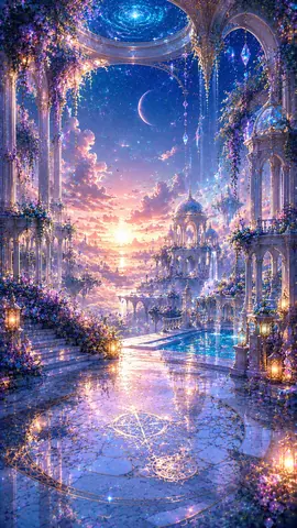 星空に浮かぶ天空宮殿の庭園 thumbnail