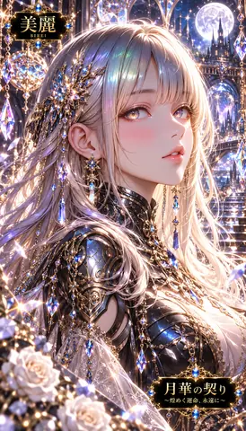 月華に佇む銀髪の聖女 thumbnail