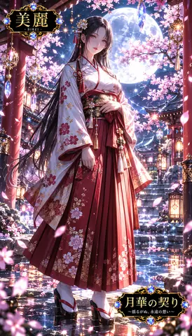 月華の桜神社と美麗の巫女 thumbnail