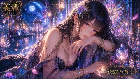 月夜の水晶庭園に咲く祈り thumbnail