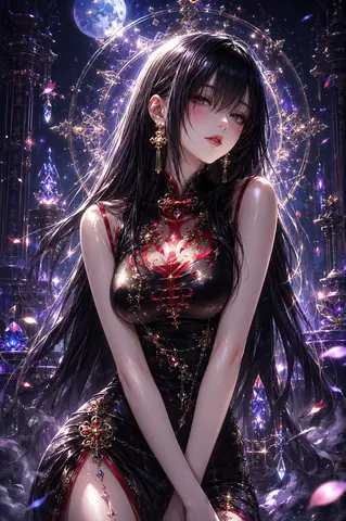 月光の寺院での幻想的な肖像 thumbnail