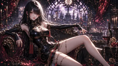 黒と金の玉座に舞う令嬢 thumbnail