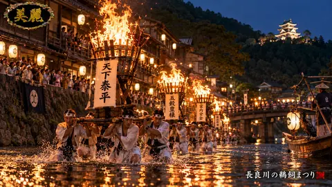 長良川の鵜飼まつり、炎の夜祭 thumbnail