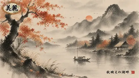 霧深き秋の湖畔と山水 thumbnail