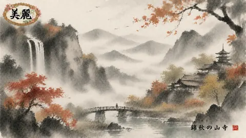 霧深き錦秋の山寺 thumbnail