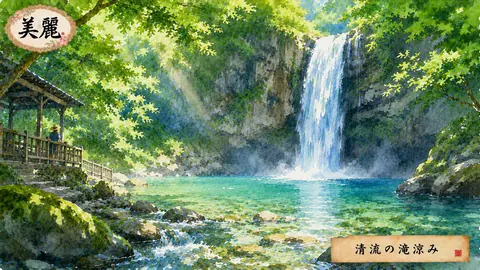 碧潭に響く清流の滝 thumbnail