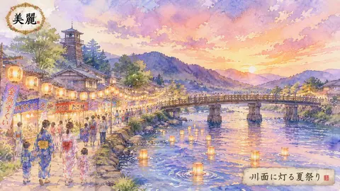 川面に灯る夏祭り thumbnail