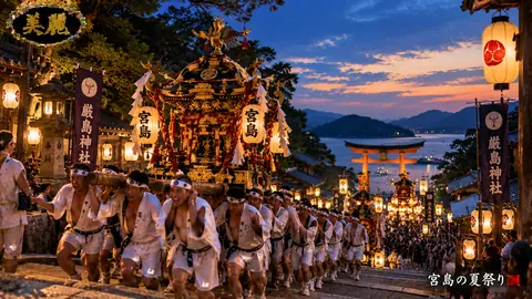 宮島の熱気あふれる夏祭り thumbnail