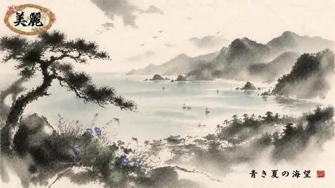 霧の湾を望む墨彩山水 thumbnail