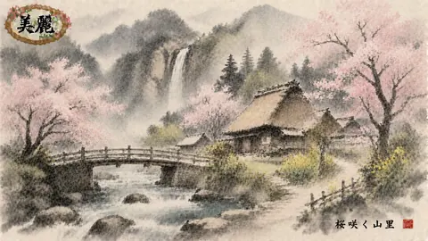 桜咲く山里の春景色 thumbnail