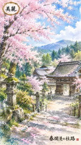 桜舞う春爛漫の社路 thumbnail