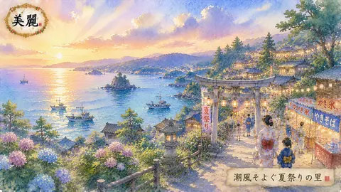 潮風そよぐ海辺の夏祭り thumbnail