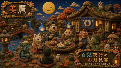 粘土細工の妖怪月見宴 thumbnail