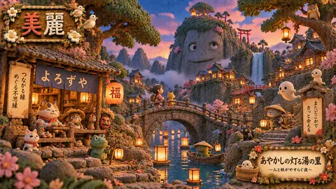 妖怪灯る夕暮れの湯の里 thumbnail