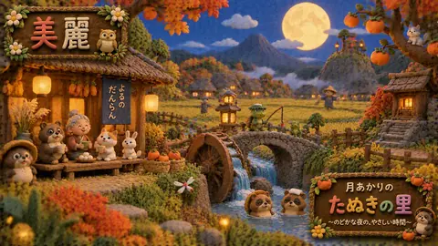 月あかりのたぬき里で夜のお茶会 thumbnail