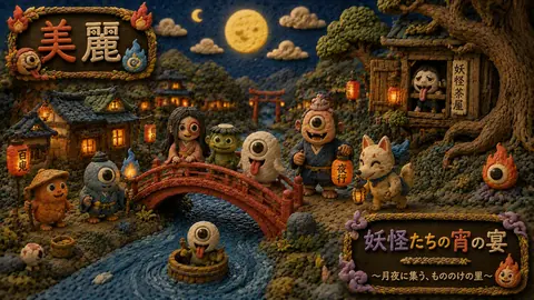 粘土細工の妖怪村、月夜の宴 thumbnail