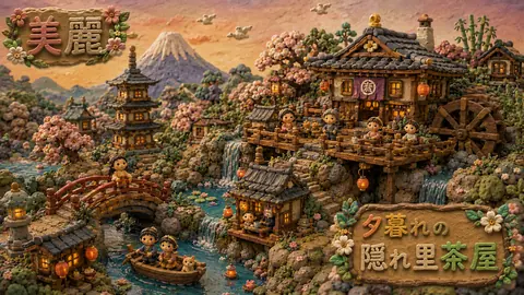 粘土細工の夕暮れ隠れ里茶屋 thumbnail