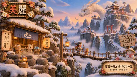 雪雲の龍と湯けむりの里 thumbnail