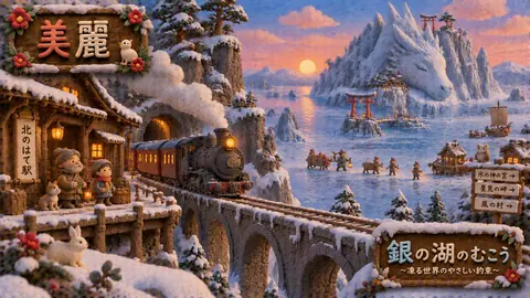 銀の湖を渡る雪の列車 thumbnail