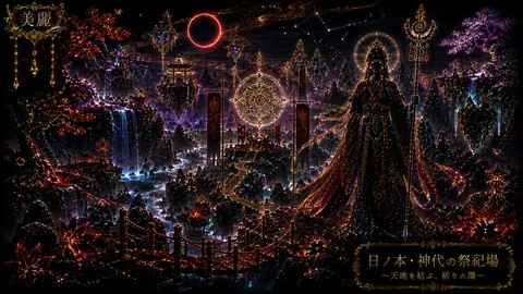 ネオン輝く神代の祭祀場と巫者 thumbnail