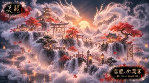 雲龍が見守る紅葉の霧宮 thumbnail