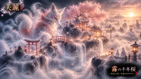霧に浮かぶ千年桜の里 thumbnail