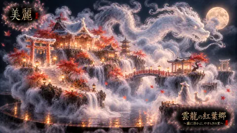 霧に浮かぶ雲龍の紅葉郷 thumbnail