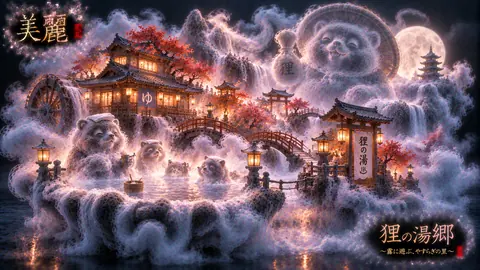 霧に包まれた狸の湯郷 thumbnail