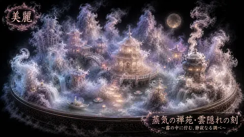 蒸気に浮かぶ雲隠れの禅苑 thumbnail