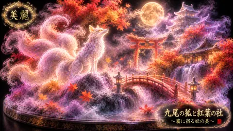 霧に宿る九尾狐と紅葉の社 thumbnail