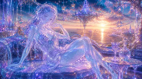 水晶の海に佇む幻想の女神 thumbnail