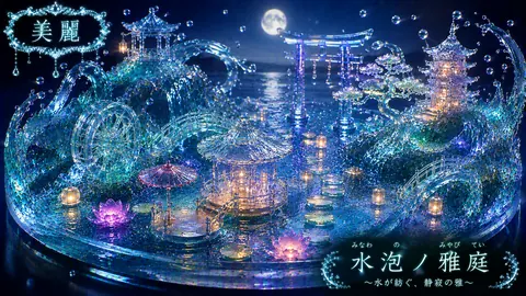 水晶水庭に浮かぶ月夜の雅 thumbnail