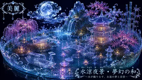 水玻璃が織りなす月夜の和風幻景 thumbnail