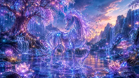 水晶のユニコーンと幻想の滝 thumbnail