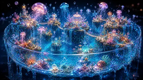 発光クラゲの水中浮遊島テラリウム thumbnail