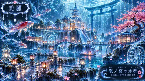 水晶の水都、泡ノ宮と桜 thumbnail