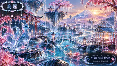 水鏡の浮世絵、幻想水景 thumbnail