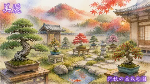 錦秋の盆栽庭園 thumbnail