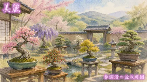 春爛漫の美麗な盆栽庭園 thumbnail