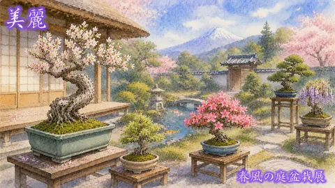 春風に包まれた麗しき盆栽庭園 thumbnail