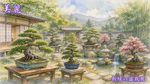 紫陽花映える盆栽展庭園 thumbnail