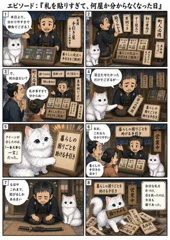 札を貼りすぎて、何屋かわからなくなった日 thumbnail