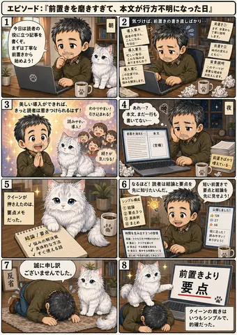 前置きを磨きすぎて、本文が行方不明になった日 thumbnail