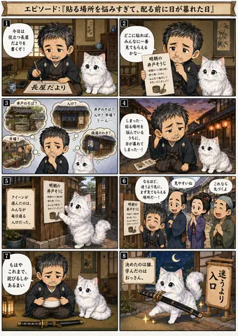 貼る場所を悩みすぎて、配る前に日が暮れた日 thumbnail
