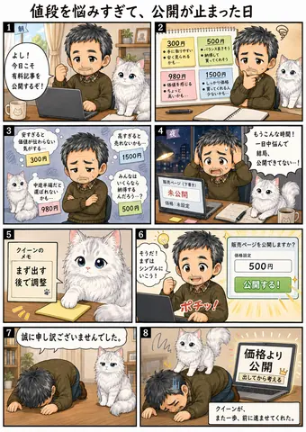 値段を悩みすぎて、公開が止まった日 thumbnail