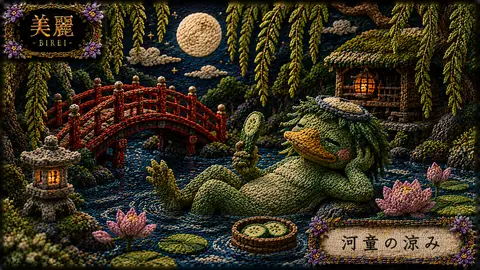 刺繍細工の河童と月夜の妖怪沼 thumbnail