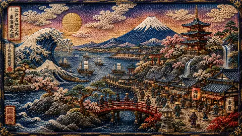 刺繍で描く江戸湾 thumbnail