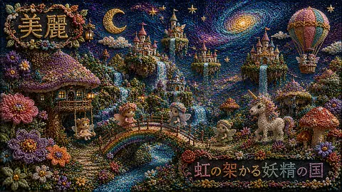 刺繍で彩る虹の妖精の国 thumbnail